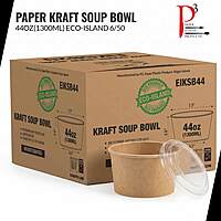 Eco-Island Soup Bowl 44oz (1300ml) Kraft Paper 6/50