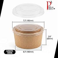Eco-Island Soup Bowl 44oz (1300ml) Kraft Paper 6/50