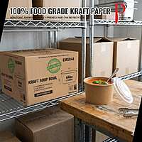 Eco-Island Soup Bowl 44oz (1300ml) Kraft Paper 6/50