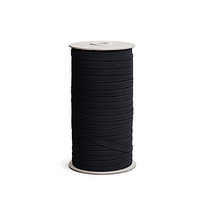 Elástico 7 Mm No 3 Negro Rollo X 100 Metros