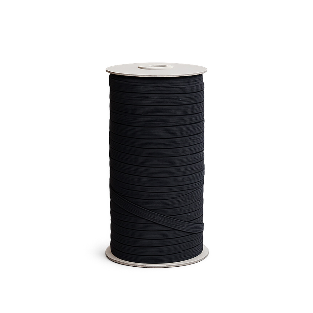 Elástico 7 Mm No 3 Negro Rollo X 100 Metros Elástico 7 Mm No 3 Negro Rollo X 100 Metros