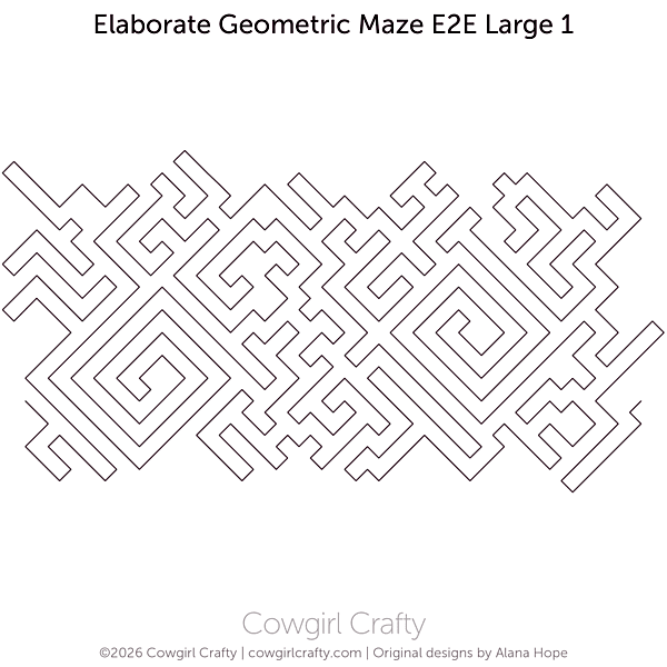 Elaborate Geometric Maze E2E Large 1 | Modern Longarm Digital Quilting Pattern by Fat Stitch