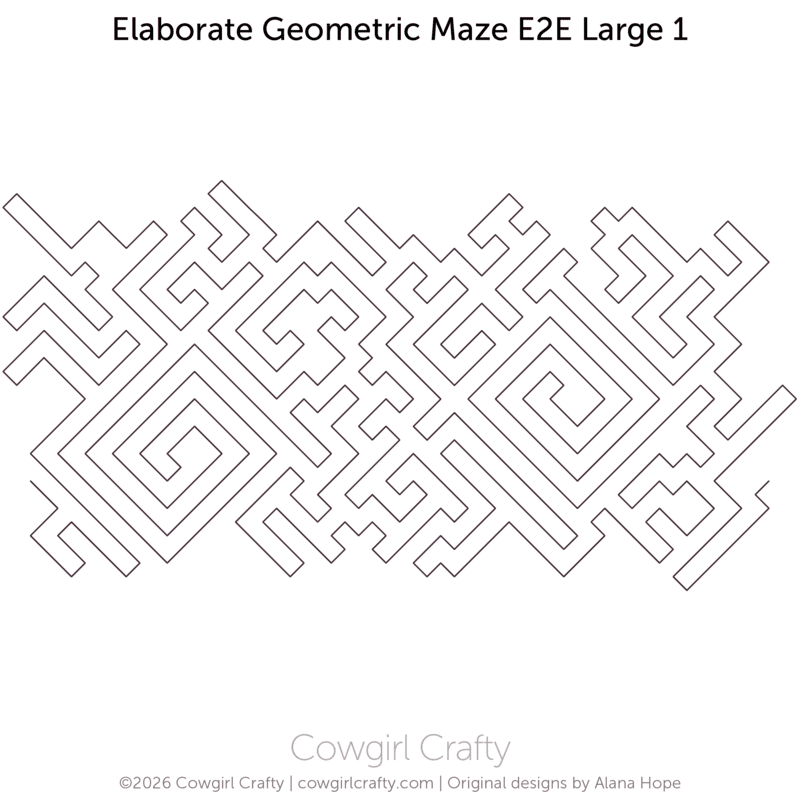 Elaborate Geometric Maze E2E Large 1 | Modern Longarm Digital Quilting Pattern by Fat Stitch