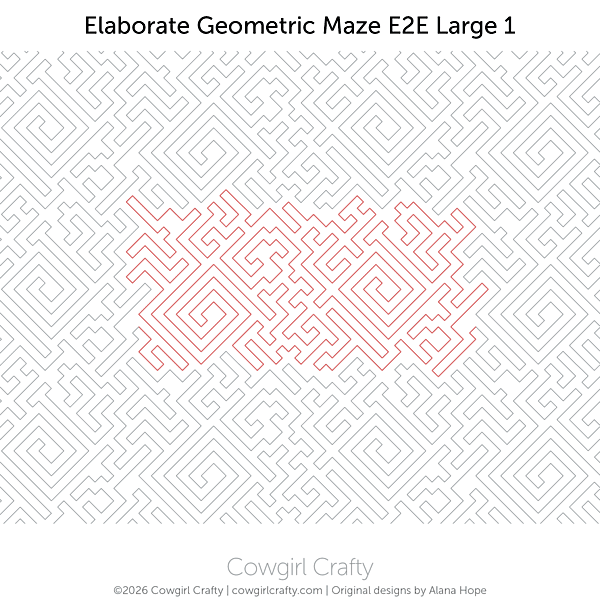 Elaborate Geometric Maze E2E Large 1 | Modern Longarm Digital Quilting Pattern by Fat Stitch
