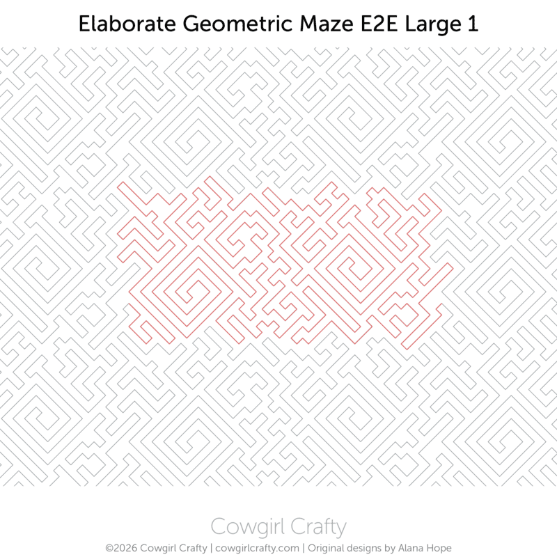Elaborate Geometric Maze E2E Large 1 | Modern Longarm Digital Quilting Pattern by Fat Stitch