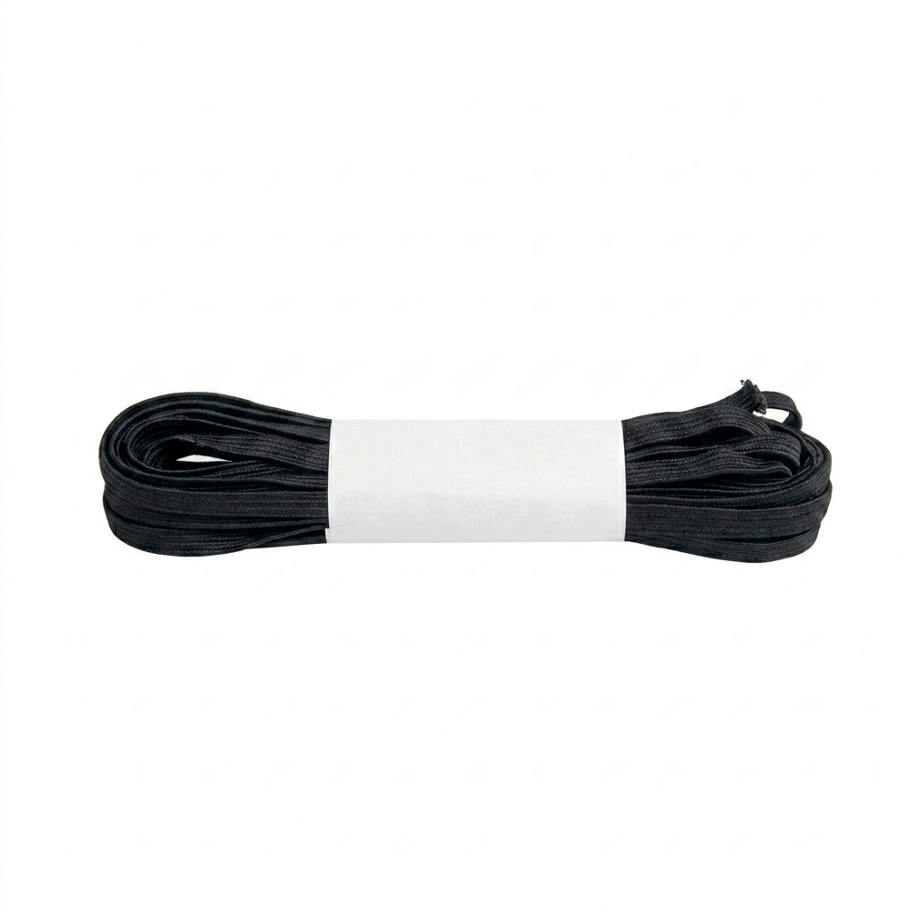 Elastico En Piezas 3Mm Negro No 1 Paquete X 12 Madejas X 10Metros