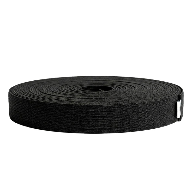 Elastico Plano 2.0Cmt Negro Rollo X 25 Metros