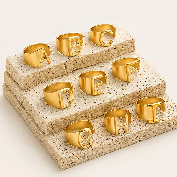 Cuff style Initial Ring
