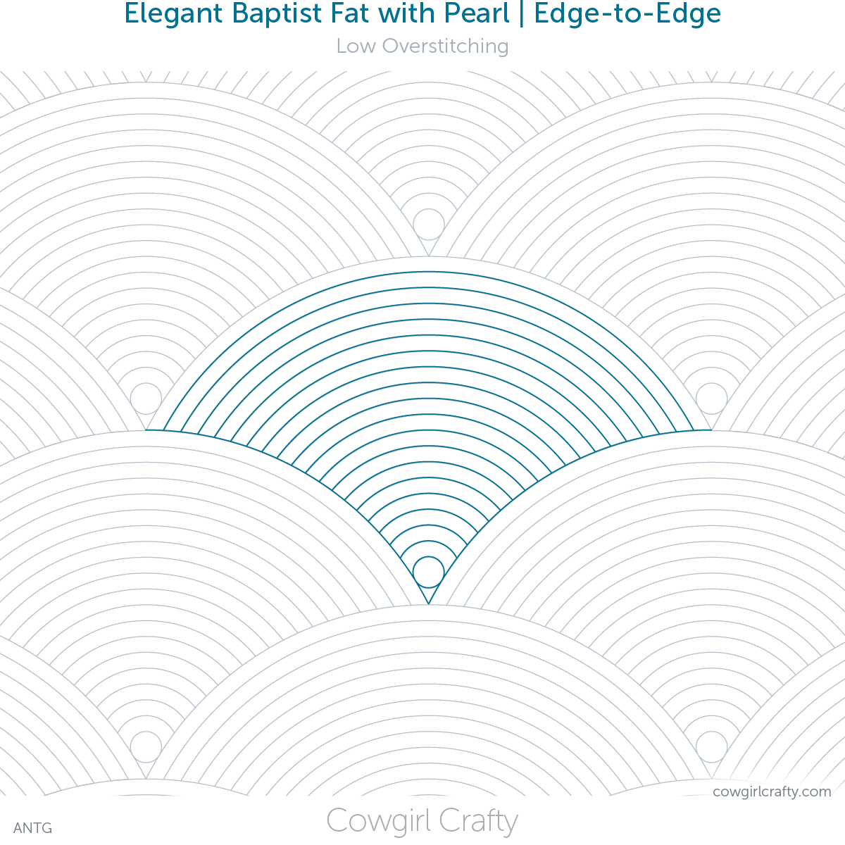 Extra Large Elegant Baptist Fan with Pearl | Edge-to-Edge | Digital Longarm Quilting Pattern