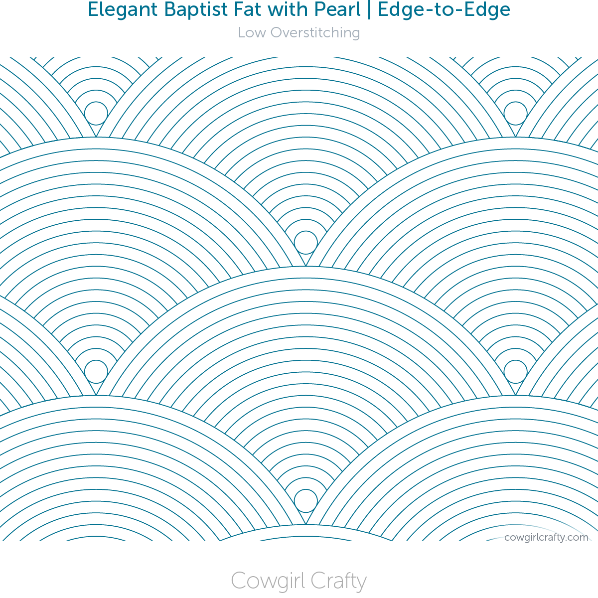 Extra Large Elegant Baptist Fan with Pearl | Edge-to-Edge | Digital Longarm Quilting Pattern