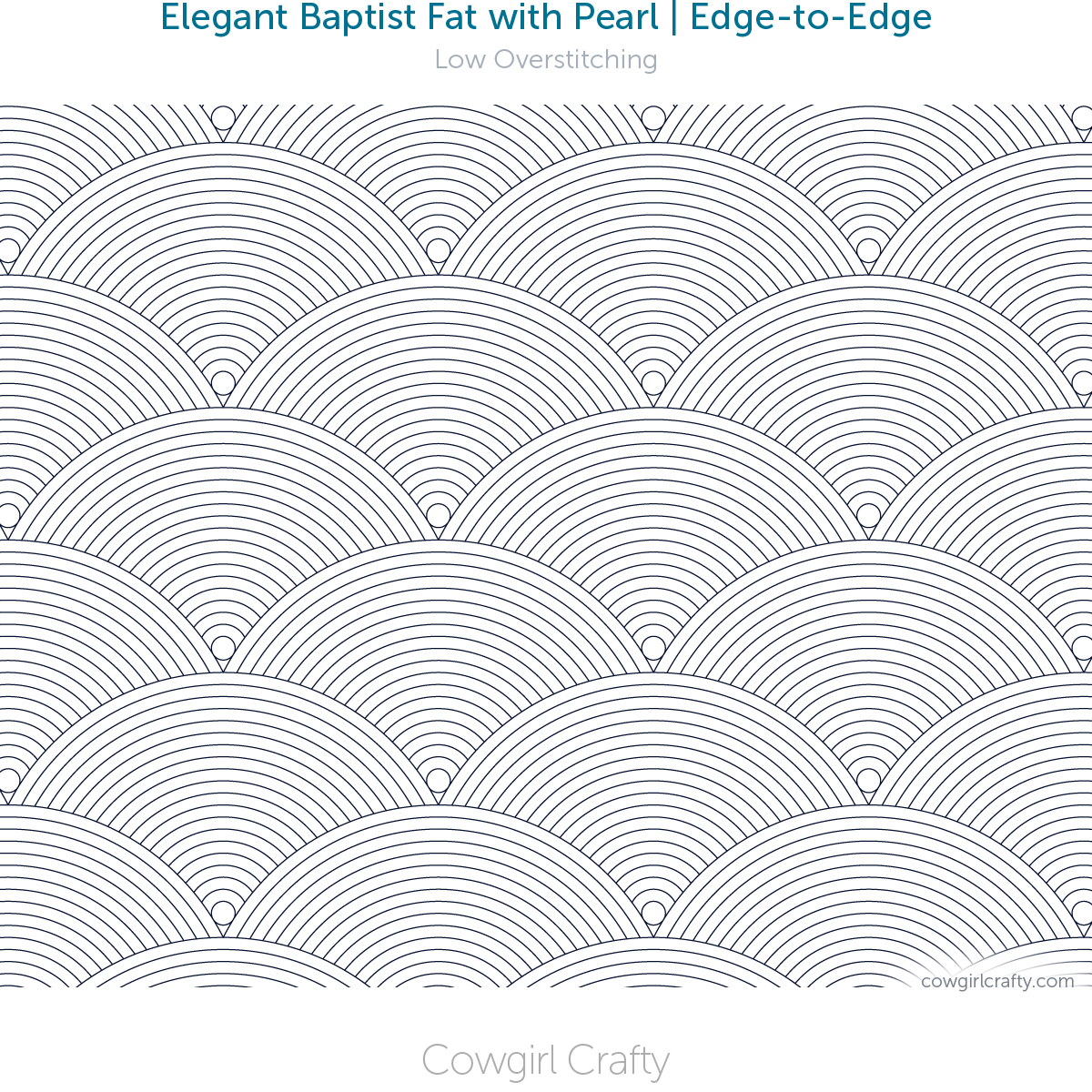 Extra Large Elegant Baptist Fan with Pearl | Edge-to-Edge | Digital Longarm Quilting Pattern