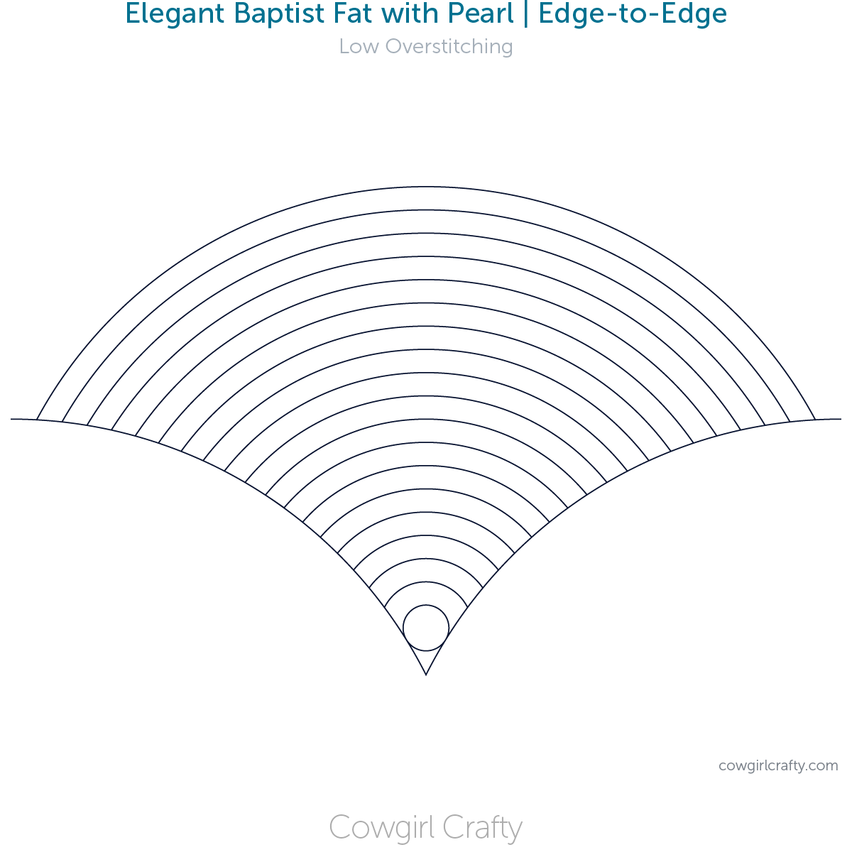 Extra Large Elegant Baptist Fan with Pearl | Edge-to-Edge | Digital Longarm Quilting Pattern