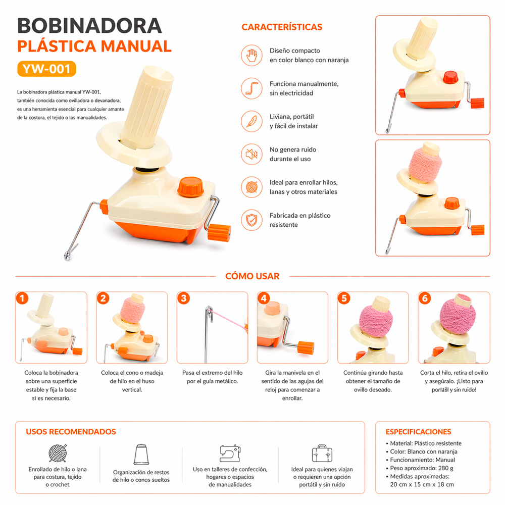 Bobinadora Plastica Manual Yw-001 Unidad