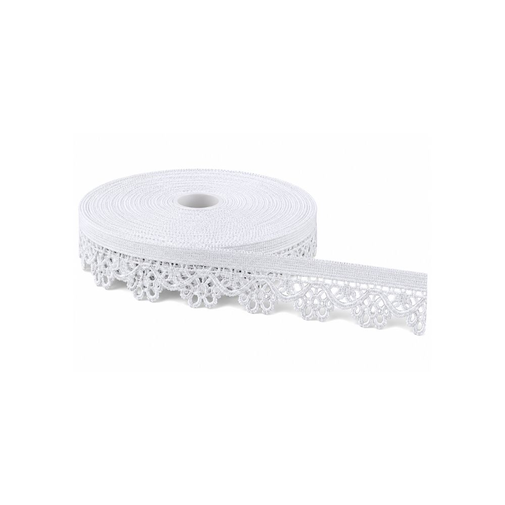 Encaje Elastico Tentacion Blanco 14Mm X 50 Yardas Encaje Elastico Tentacion Blanco 14Mm X 50 Yardas
