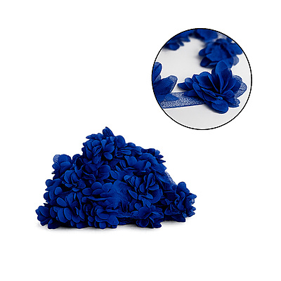 Encaje Flores 6Cm 110 Azul Rey Rollo X 10 Yardas