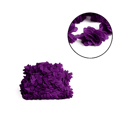 Encaje Flores 6Cm 113 Morado Rollo X 10 Yardas