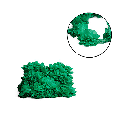 Encaje Flores 6Cm 116 Verde Biche Rollo X 10 Yardas