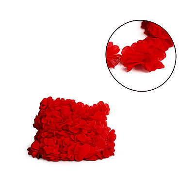 Encaje Flores 6Cm 144 Rojo Rollo X 10 Yardas