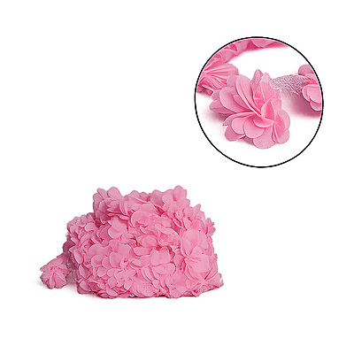 Encaje Flores 6Cm 35 Rosado Rollo X 10 Yardas