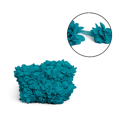 Encaje Flores 6Cm 57 Turquesa Rollo X 10 Yardas