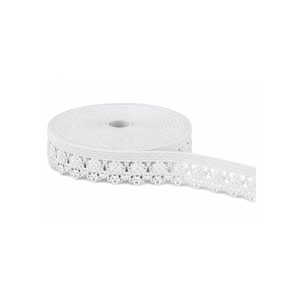 Encaje Elastico Encanto Blanco 14Mm X 50 Yardas Encaje Elastico Encanto Blanco 14Mm X 50 Yardas