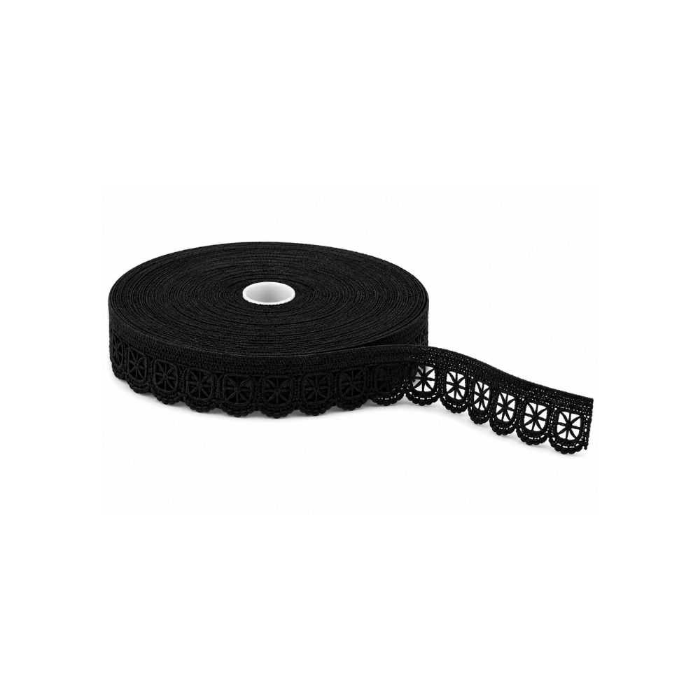 Encaje Elastico Venus Negro 12Mm X 50 Yardas Encaje Elastico Venus Negro 12Mm X 50 Yardas