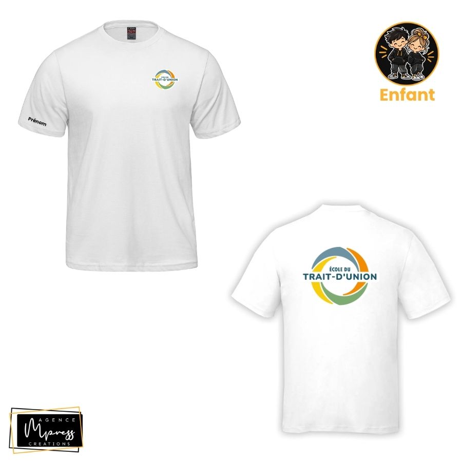 Enfant - T-Shirt Blanc (Trait-d'Union) Enfant - T-Shirt Blanc (Trait-d'Union)