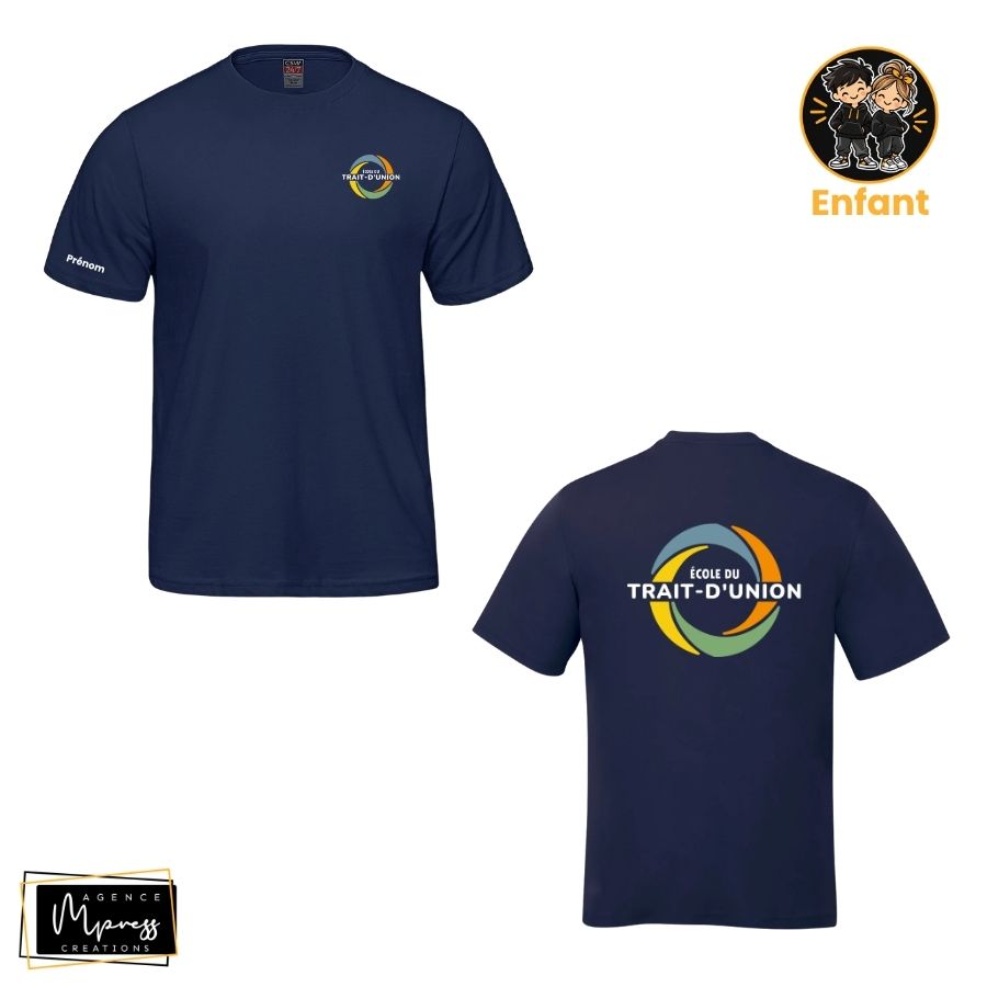 Enfant - T-Shirt Bleu marin (Trait-d'Union)