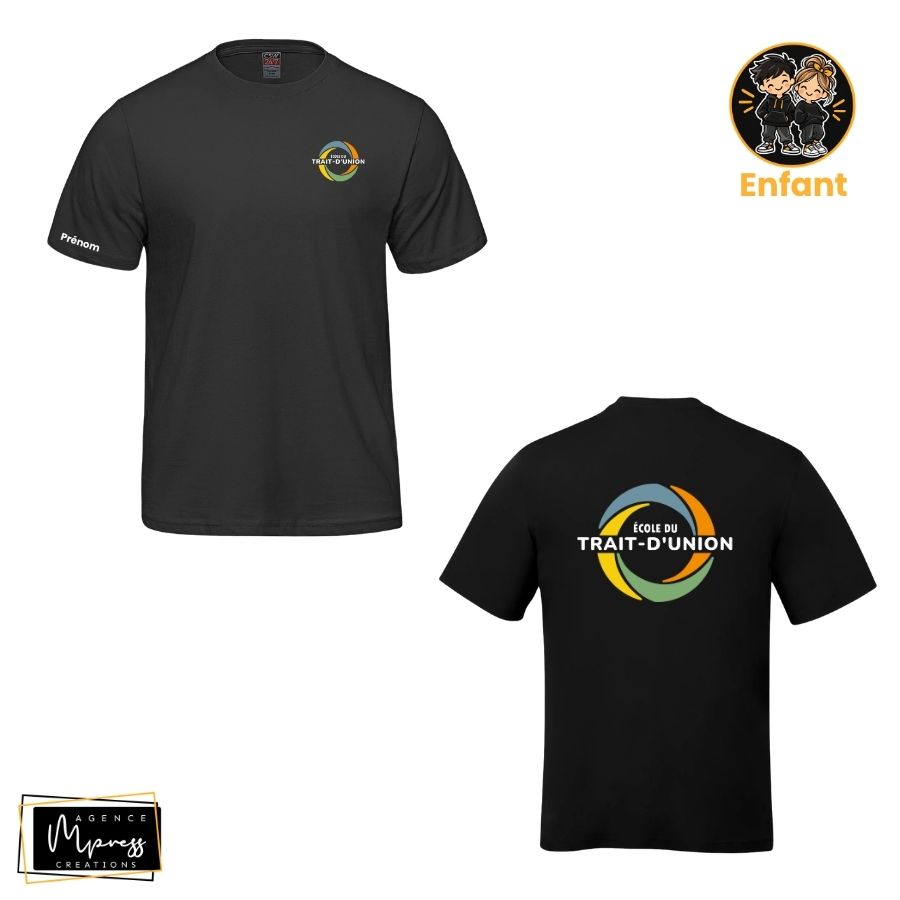 Enfant - T-Shirt Noir (Trait-d'Union) Enfant - T-Shirt Noir (Trait-d'Union)