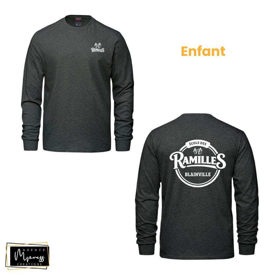 Enfant - Chandail manches longues Charbon (Ramilles) Enfant - Chandail manches longues Charbon (Ramilles)