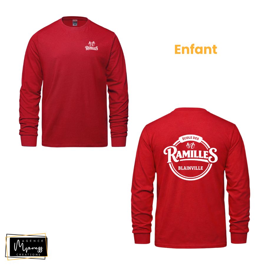 Enfant - Chandail manches longues Rouge (Ramilles) Enfant - Chandail manches longues Rouge (Ramilles)