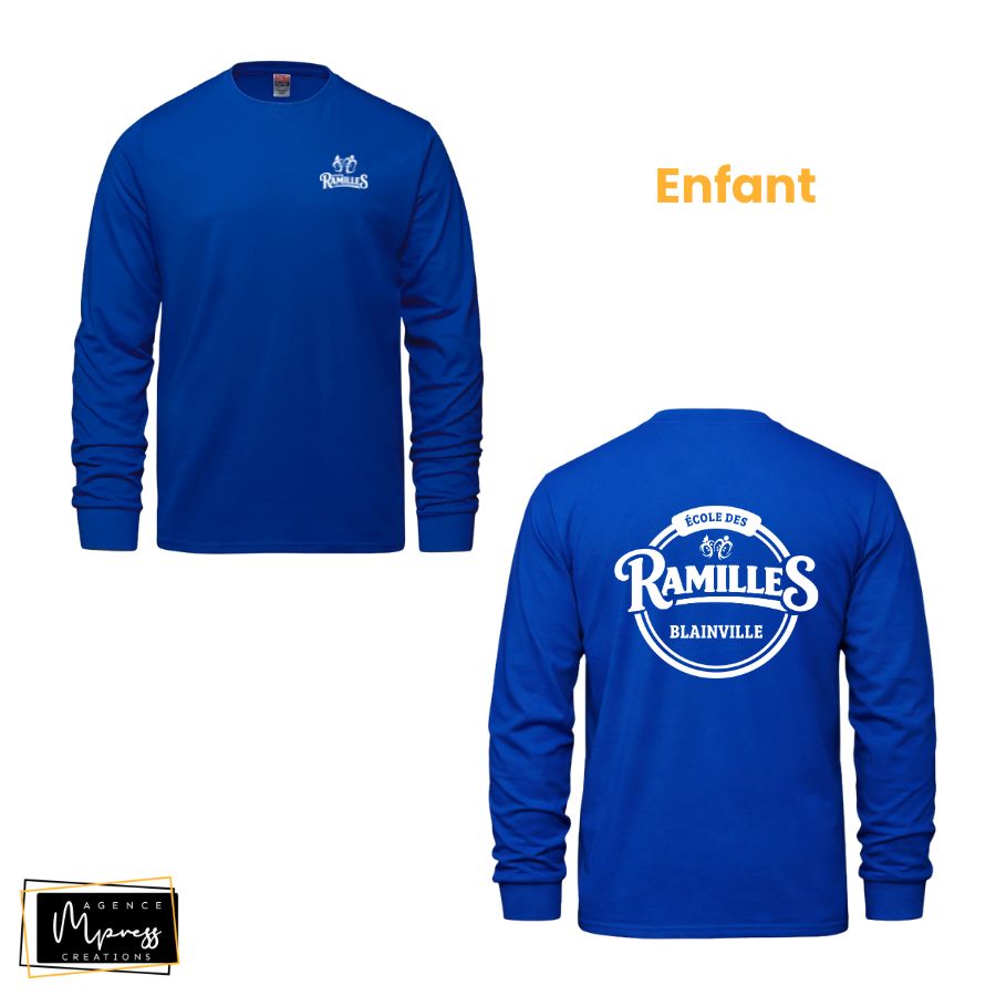 Enfant - Chandail manches longues Bleu Royal (Ramilles) Enfant - Chandail manches longues Bleu Royal (Ramilles)