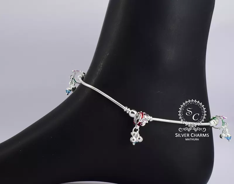 Engagement gift silver anklet