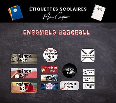 Étiquettes thématique Baseball Étiquettes thématique Baseball
