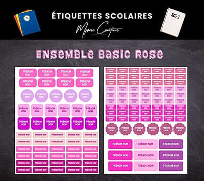 Étiquettes thématique Basic Rose