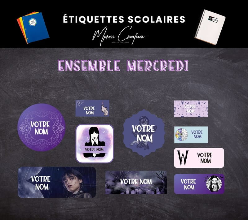 Étiquettes thématique Mercredi Étiquettes thématique Mercredi