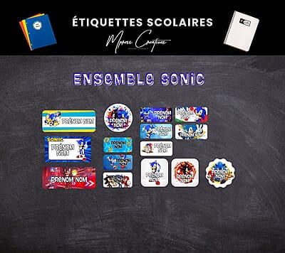 Étiquettes thématique Sonic et Shadow Étiquettes thématique Sonic et Shadow