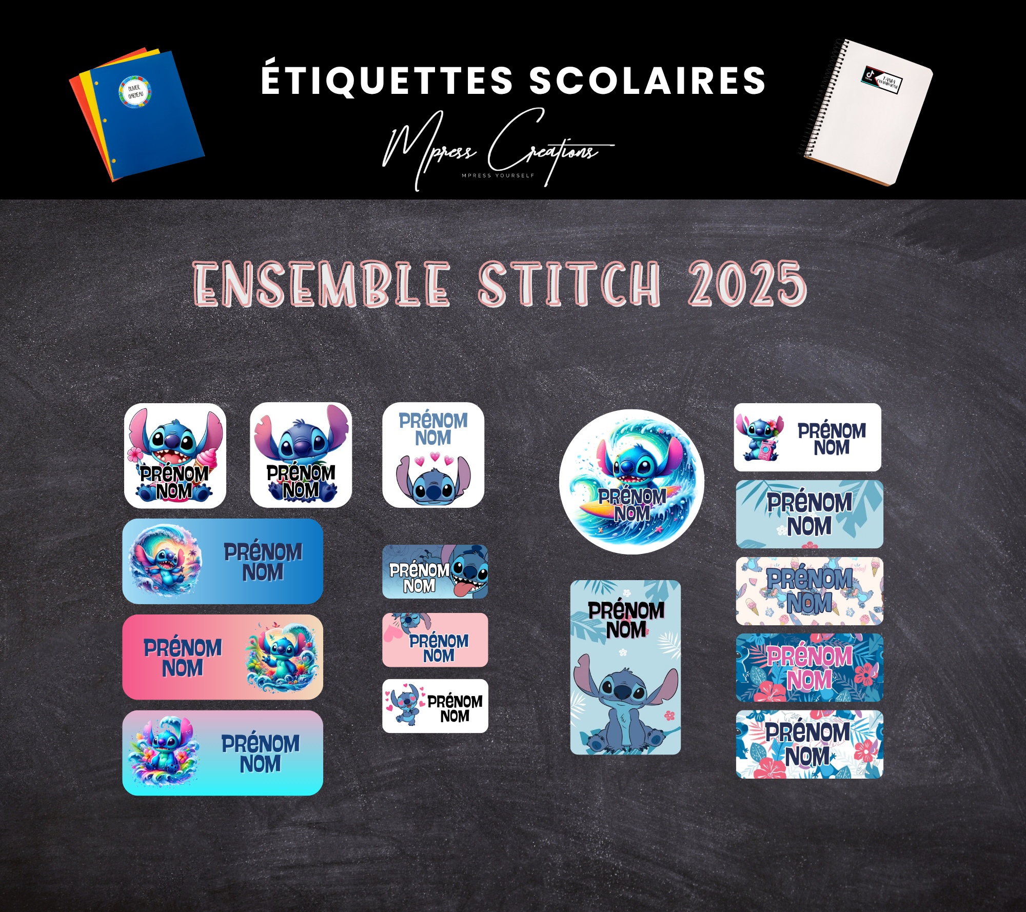 Étiquettes thématique Stitch 2025 Étiquettes thématique Stitch 2025