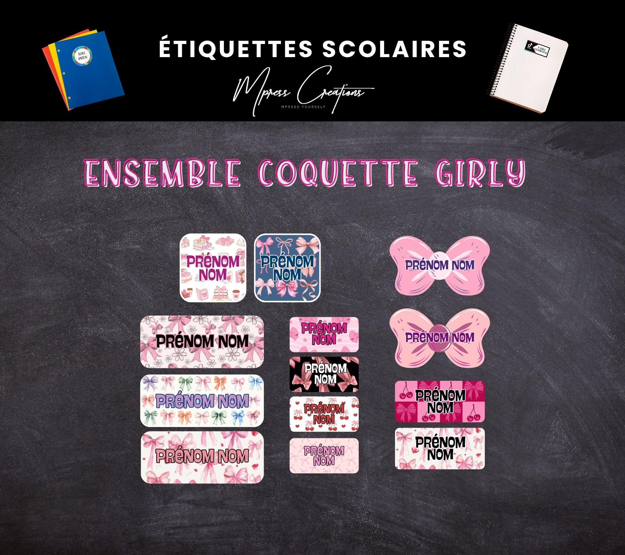 Étiquettes thématique Coquette Girly Étiquettes thématique Coquette Girly