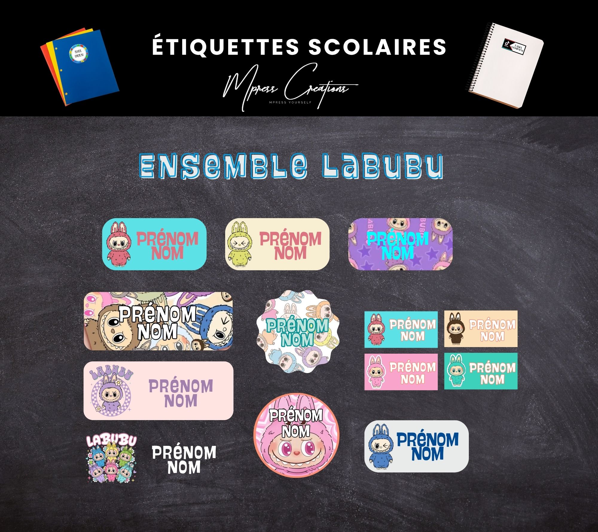 Étiquettes thématique Labubu Étiquettes thématique Labubu