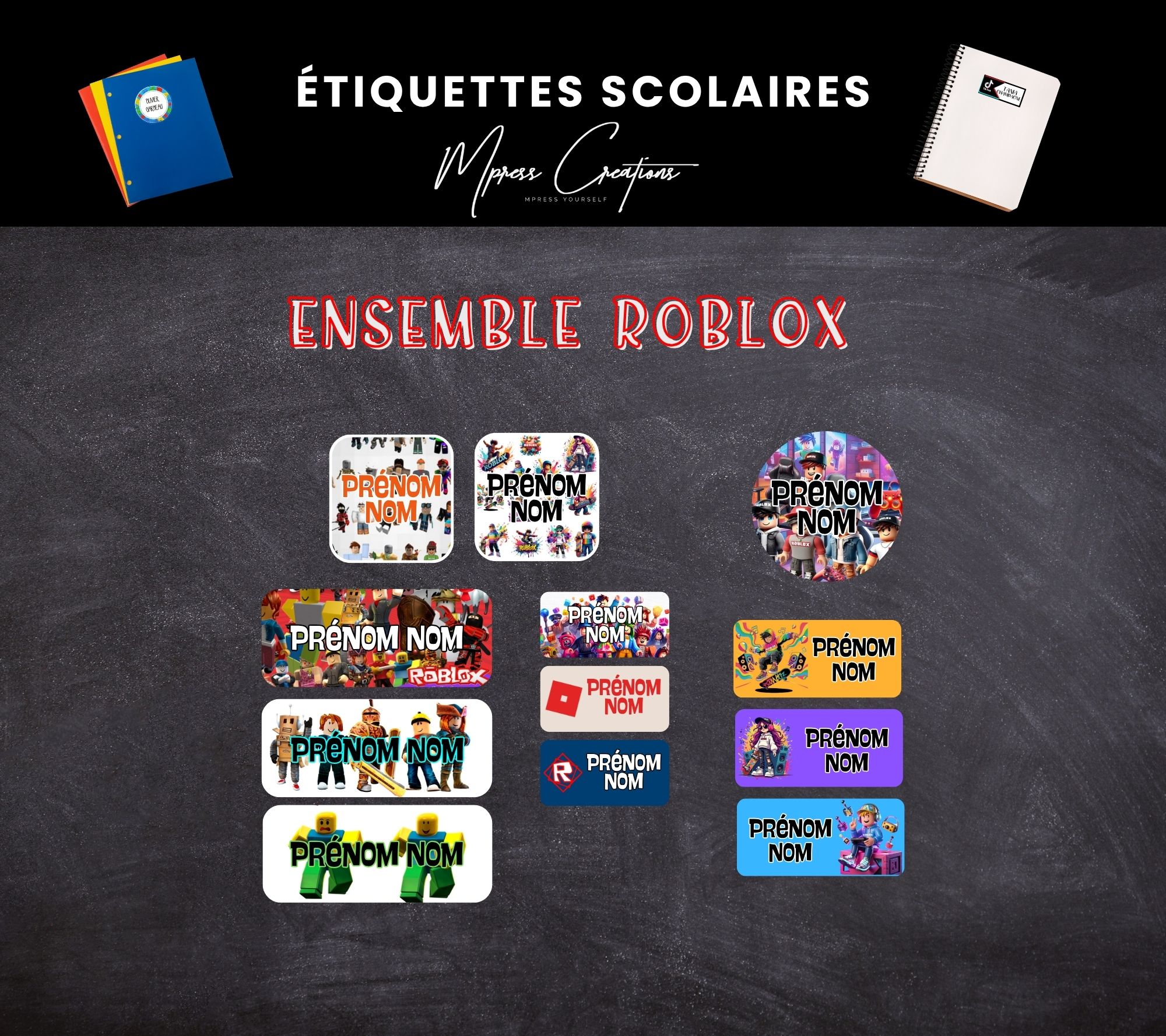 Étiquettes thématique Roblox Étiquettes thématique Roblox