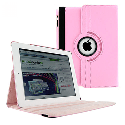 Etui iPad Mini 1/2/3 Rose-Couverture intelligente avec socle pivotant à 360 degrés