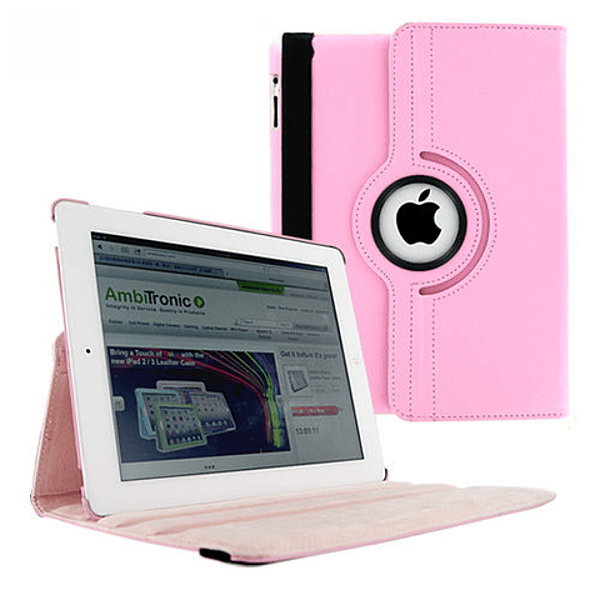 Etui iPad Mini 1/2/3 Rose-Couverture intelligente avec socle pivotant à 360 degrés