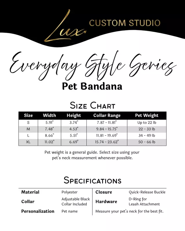 Everyday Style Series Pet Bandana