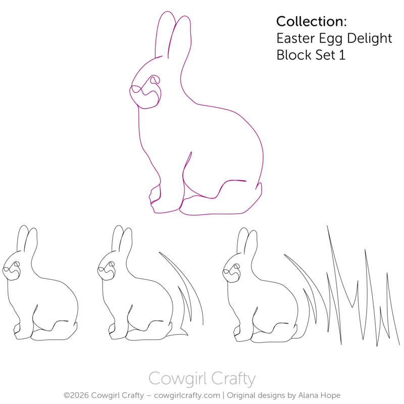 Eves Bunny Peter Motif | Easter Egg Delight Set 1 | Digital Quilting Pattern