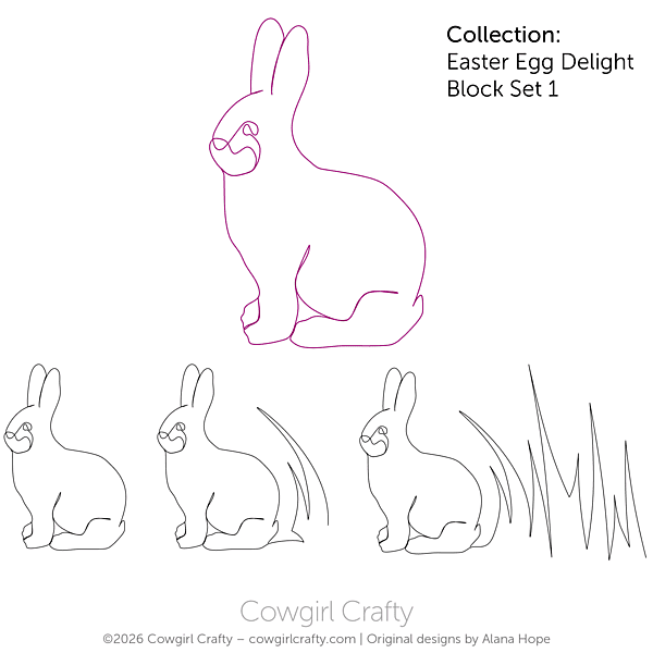 Eve's Bunny Peter Motif | Easter Egg Delight Set 1-14 | Digital Quilting Pattern