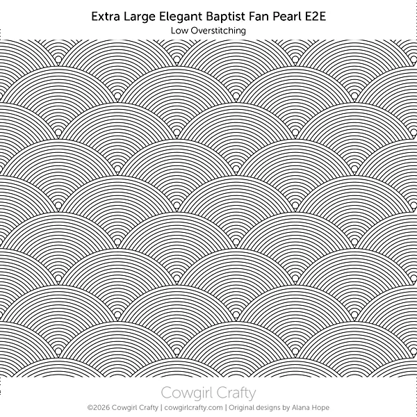 Extra Large Elegant Baptist Fan with Pearl | E2E | Digital Longarm Quilting Pattern