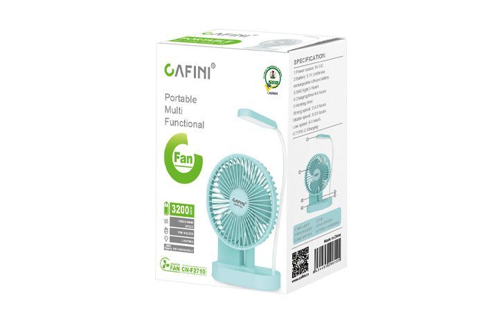 CAFFINI RECHARGEABLE DESKTOP FAN WITH READING LAMP (CN-F2710)