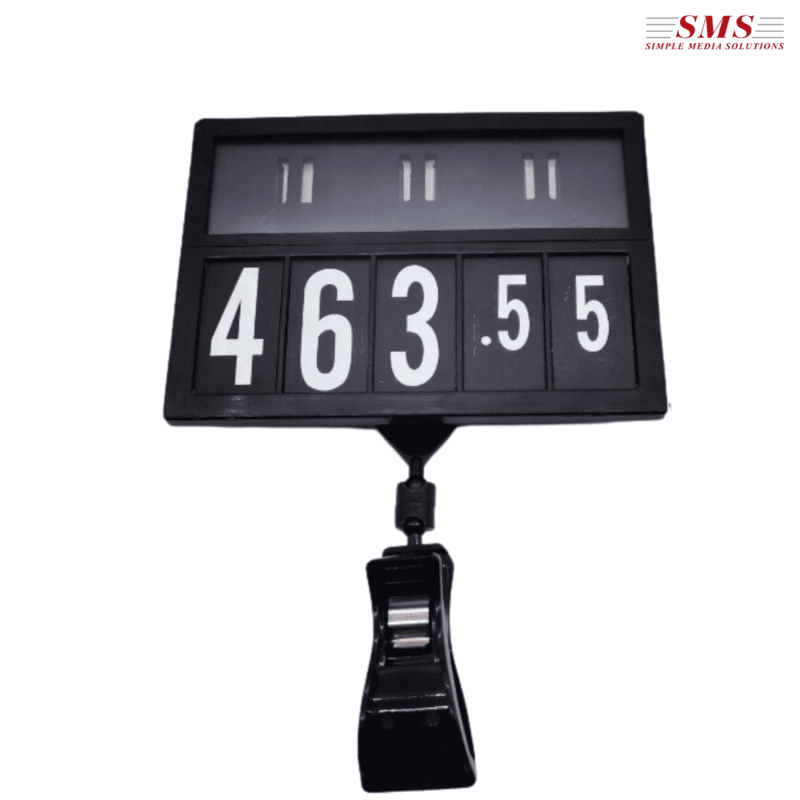 PRICE LABEL HOLDER WITH CLIP, 8.5 X 6 CM