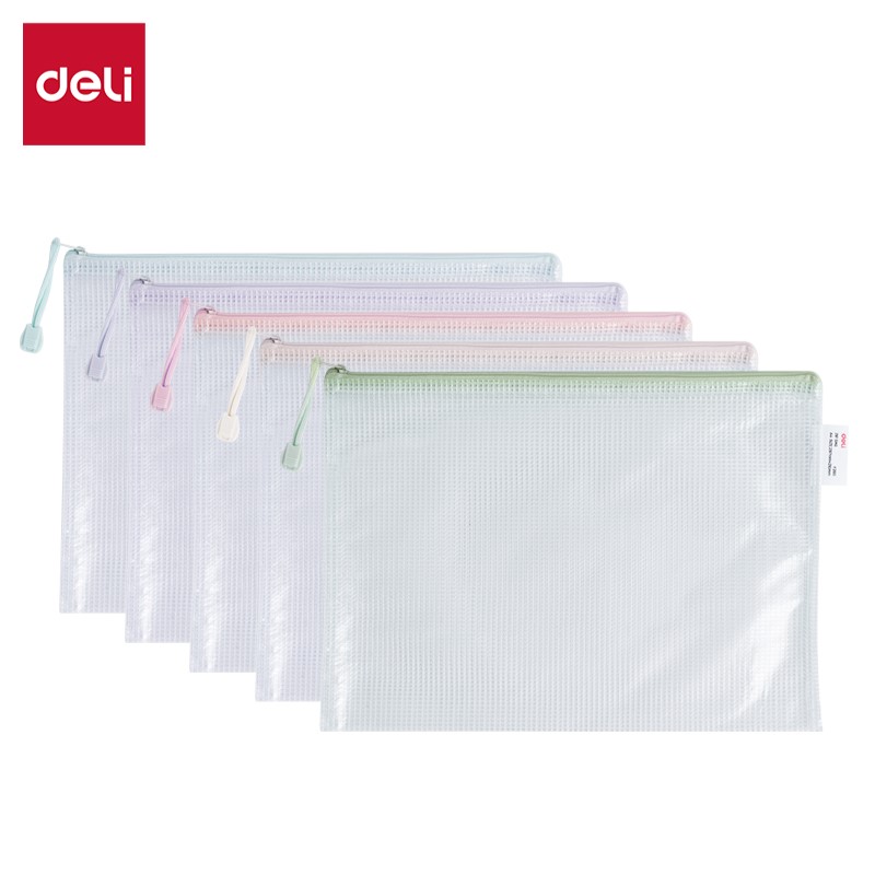 DELI F280 PVC GRID 0.23MM ZIP BAG A4